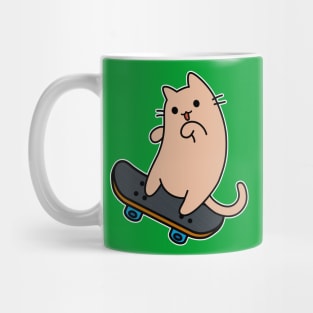 Cat and Skateboard Skateboarding Fun On Board Cat Skateboarder Mug